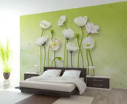 Дызайн спальні з шпалерамі 3 д