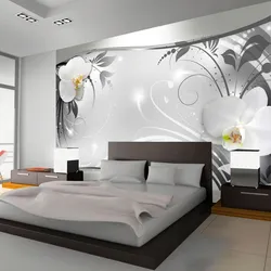 Дизайн спальни с обоями 3 д
