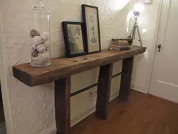 DIY wooden furniture for the hallway photo made from wood