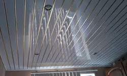 Ceiling made of PVC panels in the kitchen photo