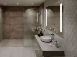 Porcelain tiles 60x60 in the bathroom design