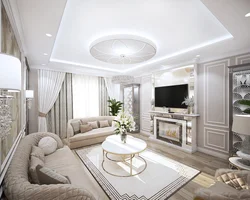 Modern neoclassicism in the living room interior