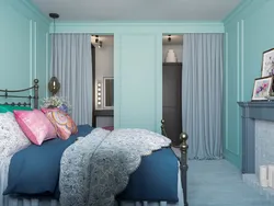 Мятно серый цвет в интерьере спальни