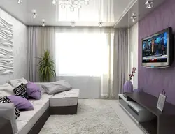 Interior of a living room in Khrushchev 18 sq m with a balcony