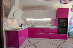 Кухни Фото Розовый Фасад