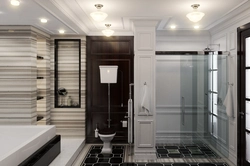 Classic bathroom design with shower