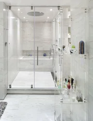 Bathroom design with glass