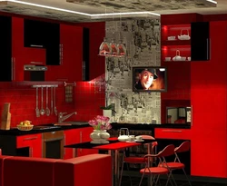 Wallpaper for red kitchen all photos