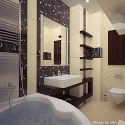 Bath design in white and brown