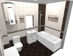 Photo of bathroom tiles white and brown