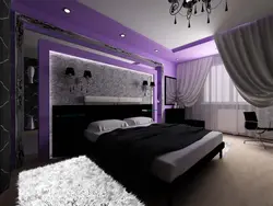 Дизайн фиолетовая спальня