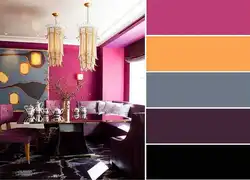 What colors go with eggplant color in the kitchen interior