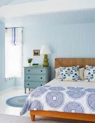 Дизайн голубой маленькой спальни