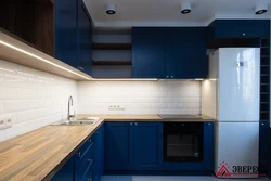 Blue Corner Kitchen Design Photo