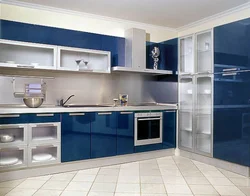Синяя Угловая Кухня Дизайн Фото