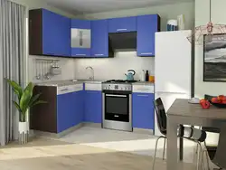 Blue Corner Kitchen Design Photo