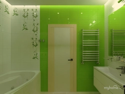 White Green Bath Design