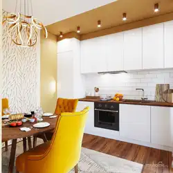 Yellow Kitchen Living Room Interior