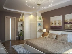 Bedroom with corner wardrobe room design
