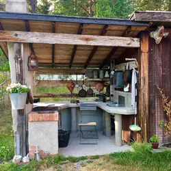 Летняя кухня в деревне фото