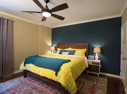 Дызайн спальні сіні жоўты