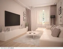 Living Room Interior In Milky Color Photo