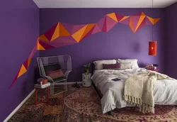 Modern painting of walls in an apartment instead of wallpaper photo