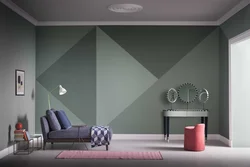 Modern painting of walls in an apartment instead of wallpaper photo