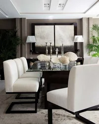 Table In The Living Room In A Modern Style Photo Design