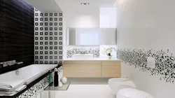 Белая ванна дызайн з устаўкамі