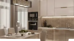 Kitchen design beige and black