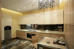 Kitchen design beige and black