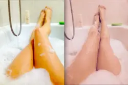 Banyoda qadın ayaqlarının fotoşəkili