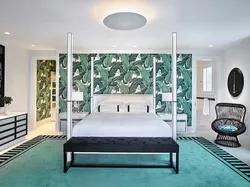 Дизайн спальни с листьями