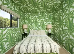 Bedroom design with leaves