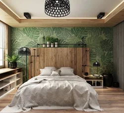 Bedroom design with leaves