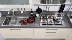 Stove in the kitchen interior photo