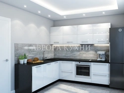 Photo of kitchen white gloss