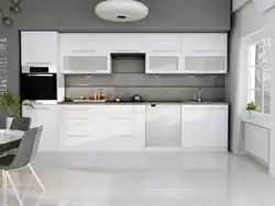Фото кухни белый глянец