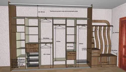 Hallway cabinet design with photo dimensions