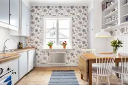 Kitchen decoration with wallpaper photo