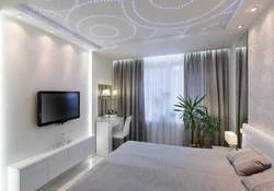 Stretch Ceiling Design In A Bedroom 12 Square Meters