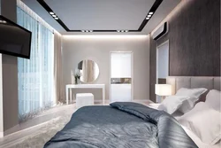 Дизайн натяжного потолка в спальне 12 кв