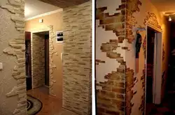 Interior decoration of the hallway with tiles photo