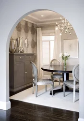 Interior of the arch in the apartment with your own photos