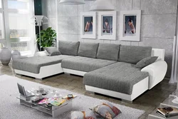 Large modern sofa in the living room photo