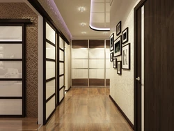 Light dark wallpaper in the hallway photo