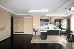 Kitchen living room design tiles and laminate