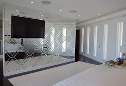 Mirror panel in the living room interior