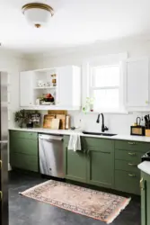 Budbin green kitchen in the interior